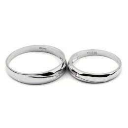 Alliances Couple. Platine PT950, Diamants