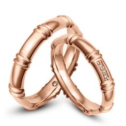 Alliances en or rose 18 carats - Alliances diamants pour cou