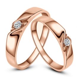 Alliances mariage en or - Alliances Duo - Or rose 18 carats 