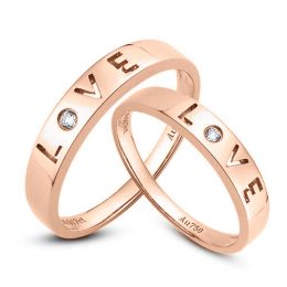 Alliances Love - Alliances Duo d'or rose - Diamants