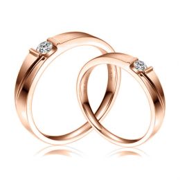Alliances diamants sertissage demi clos - Métal or rose 18ct