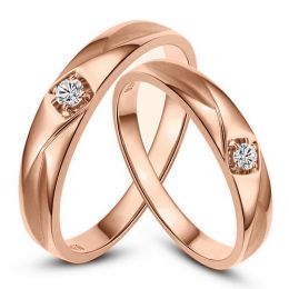Alliances diamants or rose - Alliances Duo