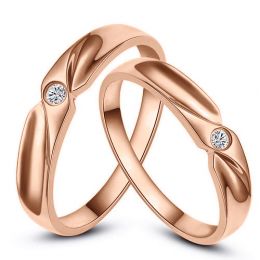 Alliance originale or rose - Alliance Couple - Diamant