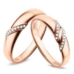 Alliances Or Rose - Diamants