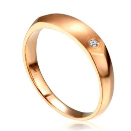 Alliance homme taillée en oblique - Or rose 750/1000, Diamant | Karasek