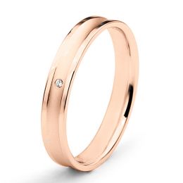 Alliance Femme en or rose et diamant - Incurvation précieuse