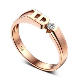 Alliance I DO - Alliance femme Or rose - Diamant