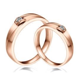 Alliances diamants or rose - Alliances Couple | Giuliana & R