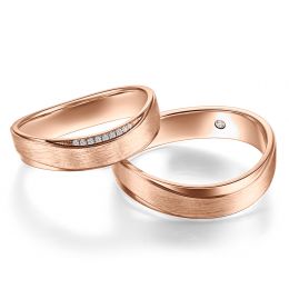 Alliances Duo d'Happiness... Pour Madame et Monsieur or rose