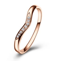 Alliance Ondulée Élysée - En Or Rose et Diamants Sertis | Ge