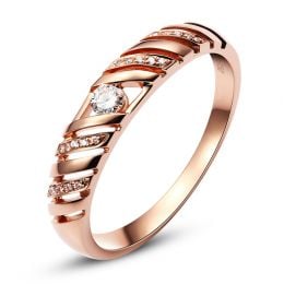 Alliance Femme. Or rose. Diamants 0.089ct | Ricarda