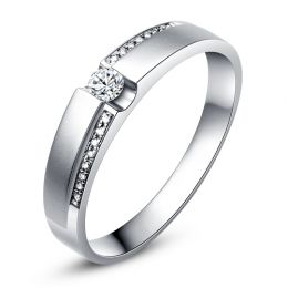Alliance solitaire or blanc - Bague Homme diamants | Blum