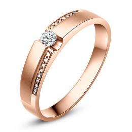Alliance solitaire or rose - Bague Homme diamants | Blum