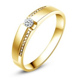 Alliance solitaire or jaune  - Bague Homme diamants | Blum