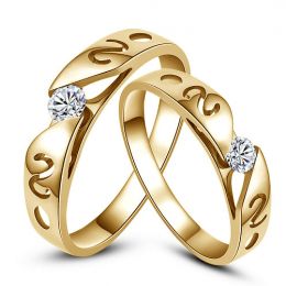 Mes alliances de mariage - Alliances Duo originales or jaune, diamants