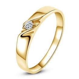 Alliance mariage en or - Alliance Femme - Or jaune 18 carats - Diamant