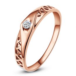 Alliance contemporaine - Alliance Femme Or rose - Diamant