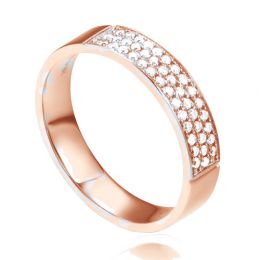 Alliance Or Rose Jaq - Alliance de Fiançaille en Diamant - F