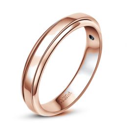 Anneau d'or rose 750/1000 - Alliance androgyne Femme - Diama
