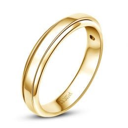Bague Homme - Alliance de fiançaille - Or jaune - Diamant 0.006ct