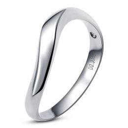 Alliance ondulée platine - Alliance homme avec diamant