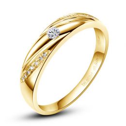 Alliance Stewart- Alliance or jaune diamants - Alliance Homme