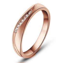 Alliance or mariage - Alliance diamants - Or rose, Femme