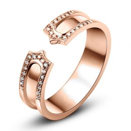 Alliance or rose originale - Anneau discontinu pour Elle - D