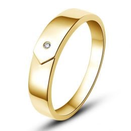 Alliance moderne et sobre pour Homme - Or jaune 750/1000  - Diamant