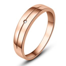 Alliance Homme or rose 18cts - Diamant serti clos