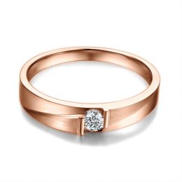 Alliance diamant sertissage demi clos - Métal or rose 18cts