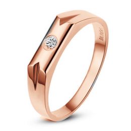 Alliance moderne pour Femme. Or rose. Diamant 0.032ct