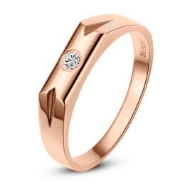 Alliance Homme. Or rose. Diamant 0.045ct