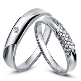 Duo d'alliances prestige - Or blanc, diamants