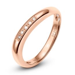 Alliance Femme. Or rose. Diamants 0.040ct