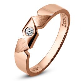 Alliance Homme moderne. Style géométrique. Or rose, diamants