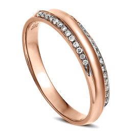 Alliance Femme. Or rose. Diamants 0.11ct