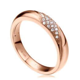 Alliance femme constellation - Or rose - Diamants | Autour d