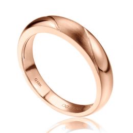 Alliance biseautée homme - Or rose - diamant serti clos | Au