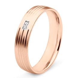 Alliance pour femme - Or Rose et diamants | Une vie avec toi