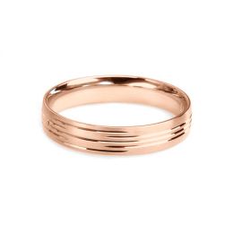 Alliance homme striée - Or rose 18 carats | Une vie avec toi
