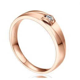 Alliance Giuliana Brossée et Polie Or Rose, Diamant - Femme