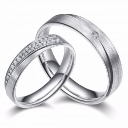 Alliances Duo Sillage Amoureux en Or Blanc et Diamants | Gemperles