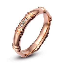 Alliance en or rose 18 carats - Alliance diamants pour Femme | Constance