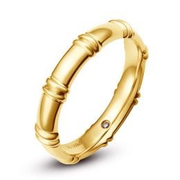 Alliance en or jaune 18 carats - Alliance diamants pour Homme | Beethoven