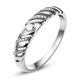 Alliance Femme. Or blanc. Diamants 0.089ct | Ricarda