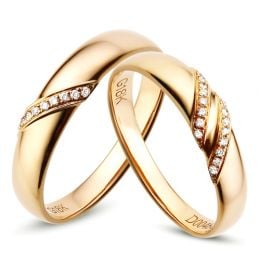 Alliances or mariage - Alliances diamants - Or jaune, Couple 0.07ct