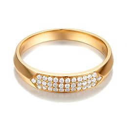 Alliance biseautée pour femme. Or jaune, pavage diamants | Mélancolique