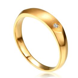 Alliance biseautée homme. Or jaune, diamant serti clos | Karasek