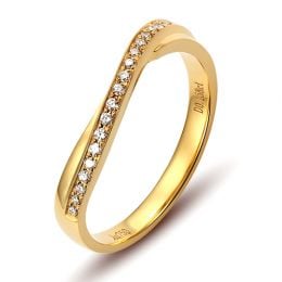 Alliance diamants ondulation précieuse - Alliance pour femme or jaune | Métis